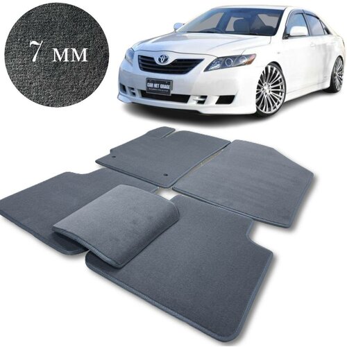 Ворсовые коврики в салон Тойота Камри 40 2006-2011 г.в. (Toyota Camry 40), оригинальные велюровые автоковрики