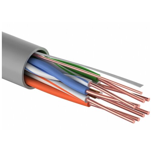 Кабель витая пара PROconnect UTP 4PR 24AWG, CCA, CAT5e, PVC серый, бухта 305 м кабель utp 4pr 23awg cca cat6 pvc серый бухта 305 м proconnect 1шт