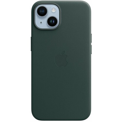 Чехол Apple iPhone 14 Leather MagSafe Forest Green (MPP53) укрывной чехол олень 80х70 см green apple gaach 005