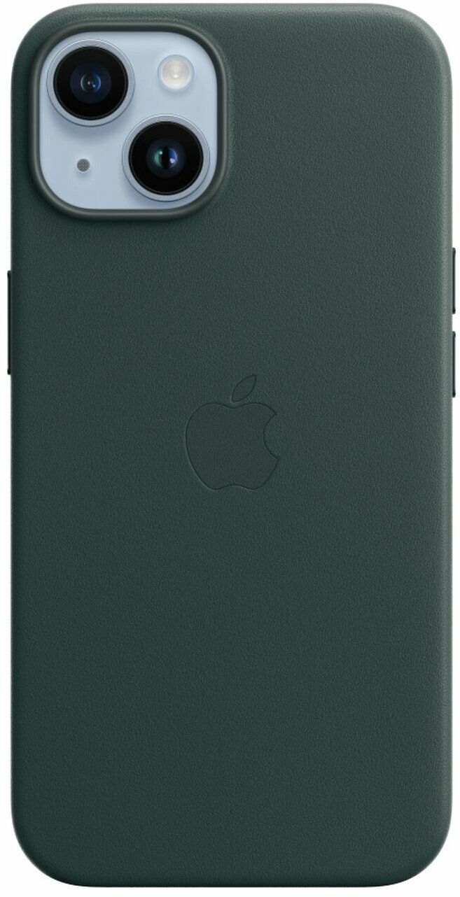 Чехол Apple iPhone 14 Leather MagSafe Forest Green (MPP53)