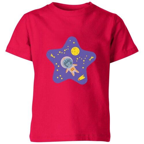 мужская футболка ежик в космосе m красный Футболка Us Basic, размер 4, розовый