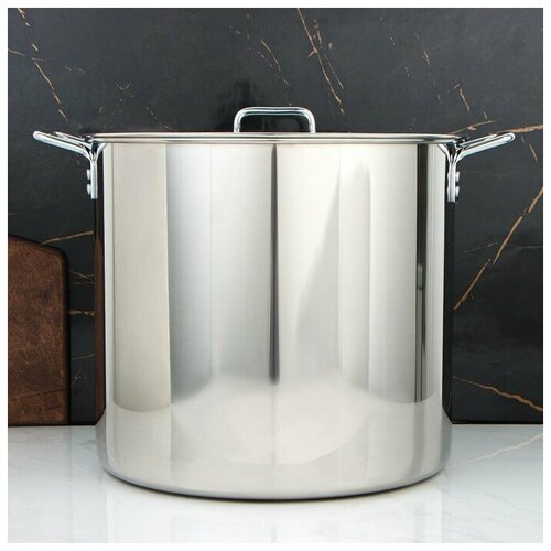 Котёл Общепит 40 л d40 см h35 см металлическая крышка клёпаные ручки 1731300₽