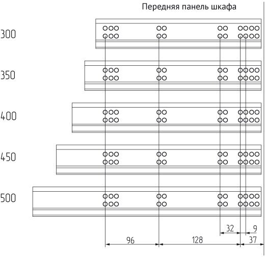 Направляющие скрытого монтажа с доводчиком для ящика 50 см - 1комплект - фотография № 2