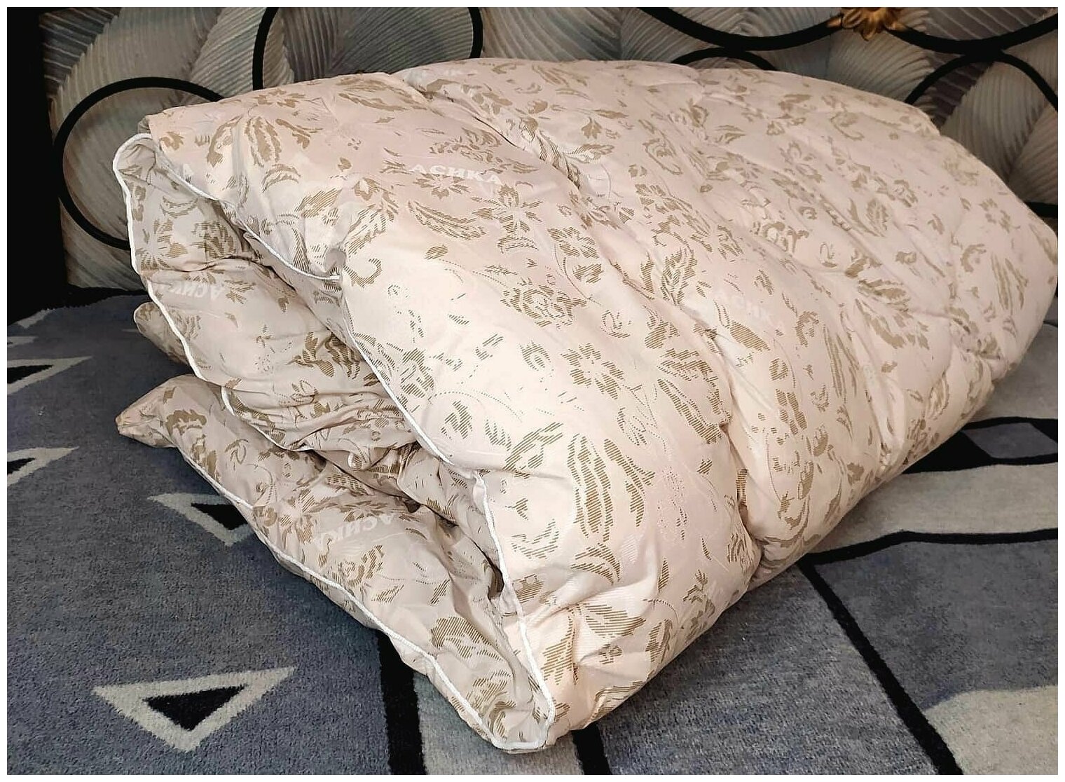 Одеяло Асика евро 200x220 см, зимнее с наполнителем льняное волокно - фотография № 7