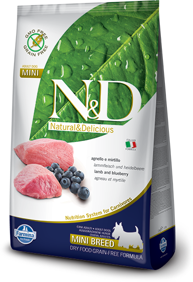 N&D Dog Prime c ягненком и черникой беззерновой сухой корм для взрослых собак мелких пород 2,5кг
