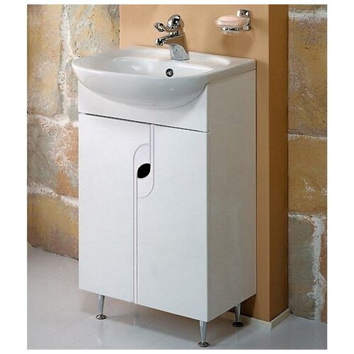 Тумба с раковиной 1A0537K1PD010 Панда 50/ 131201S0011B0 Умывальник Акватон с переливом белый