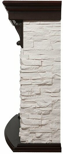 Портал Firelight Torre 25U (угловой) камень белый, шпон темный дуб - фотография № 4