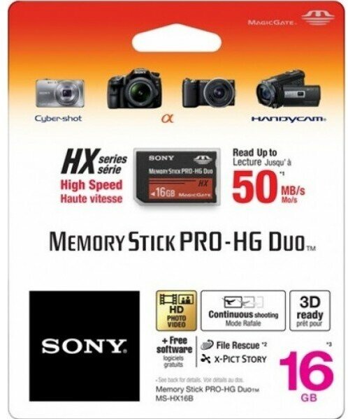 Карта памяти Sony Memory Stick PRO-HG DUO MS-HX 16 ГБ