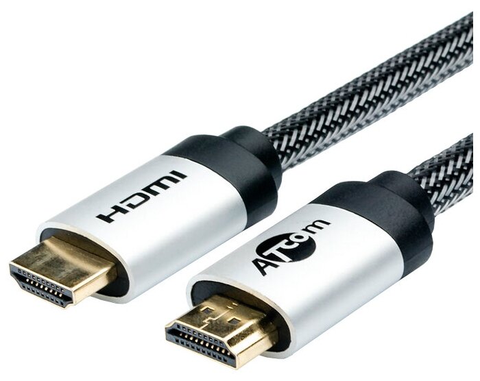 Кабель Atcom High speed HDMI - HDMI 2.0, 2 м, 1 шт., серебристый/черный