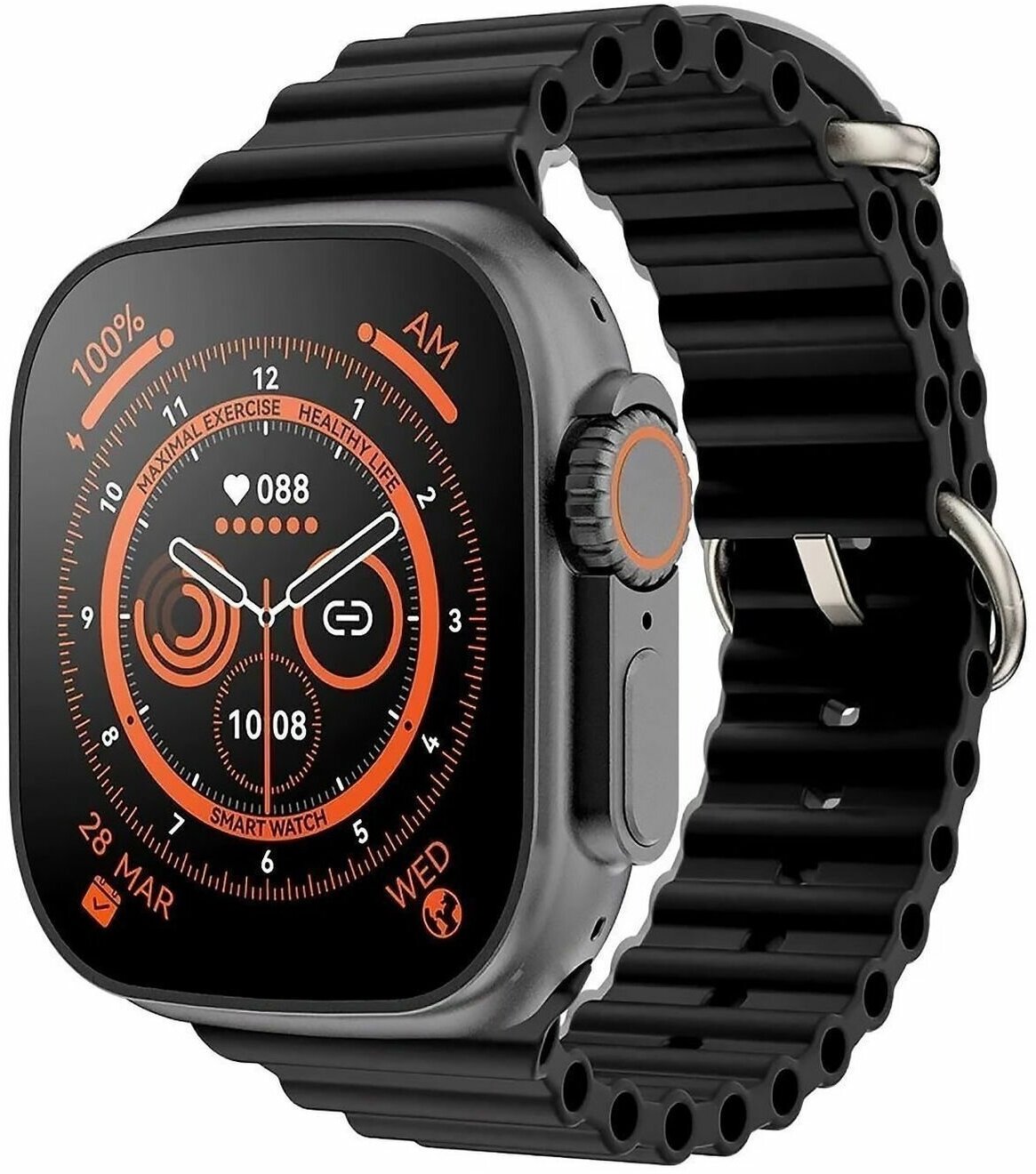 Умные Смарт-часы - Smart X8 Plus Ultra, с силиконовым ремешком, цвет черный, 1 шт.