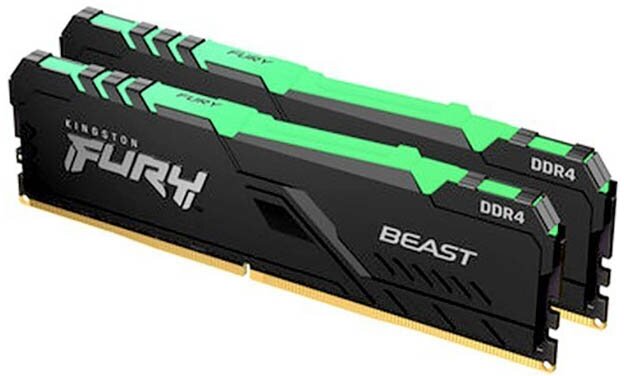 Модуль памяти Kingston Fury Beast RGB DDR4 DIMM 3600MHz PC-28800 CL18 - 64Gb Kit (2x32Gb) KF436C18BBAK2/64