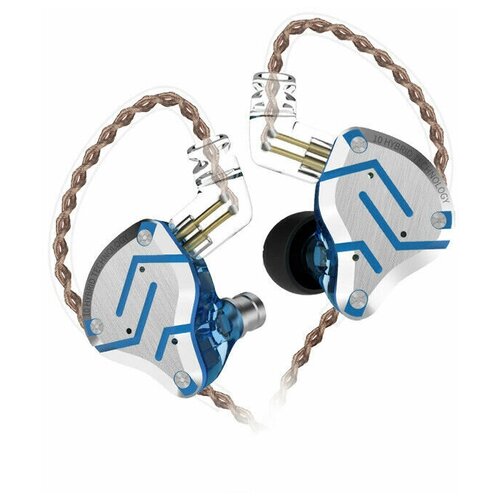 Проводные наушники Knowledge Zenith ZS10 Pro, glare blue арматурные гибридные наушники kz zs10 pro фиолетовые с микрофоном