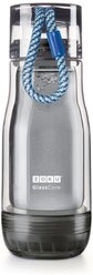 Бутылка для воды, для безалкогольных напитков ZOKU Active ZK129 325 мл стекло, пластик, металл, силикон серый/синий