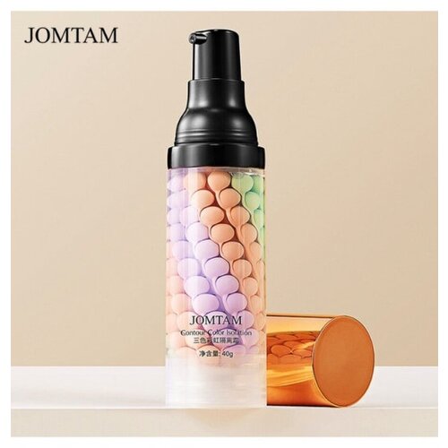 JOMTAM Трехцветная основа база под макияж, выравнивающий праймер, тональная основа для лица ISOLATION Three Color Grooming, 40 гр