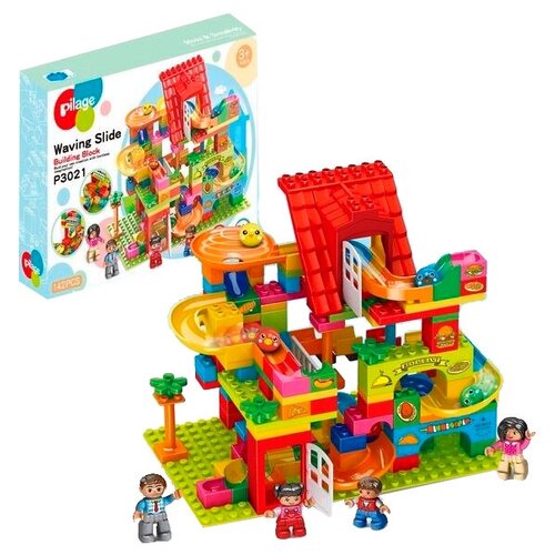 Конструктор лабиринт с шариками для детей Pilage Ресторан P3021, 142 детали