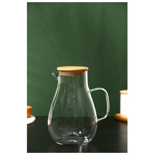 Кувшин стеклянный с бамбуковой крышкой BellaTenero «Эко», 1,8 л, 14,5×23 см