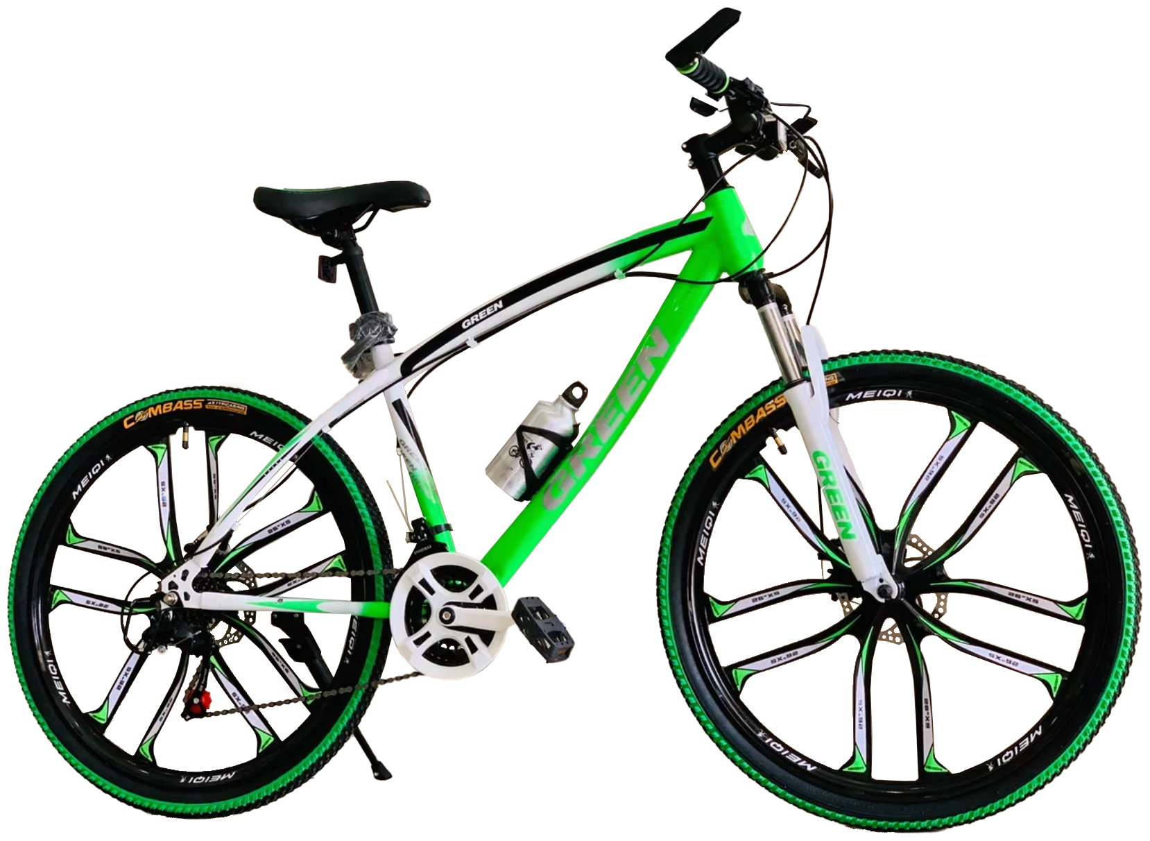 Велосипед на литых дисках Green Bike 26 Premium зеленый