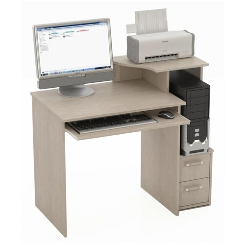 НАЯ компьютерный стол КС-10 Колибри, ШхГхВ: 100.7х49.4х87 см, цвет: дуб беленый