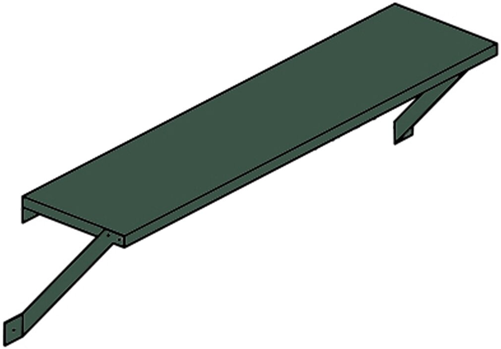 Полка из оцинкованной стали для теплицы Челси; зеленый (RAL 6005) - фотография № 1