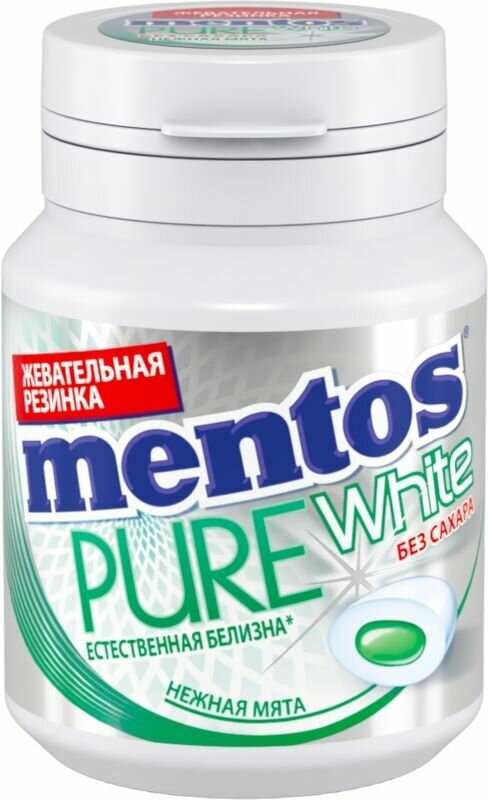 Жевательная резинка Mentos Pure White нежная мята