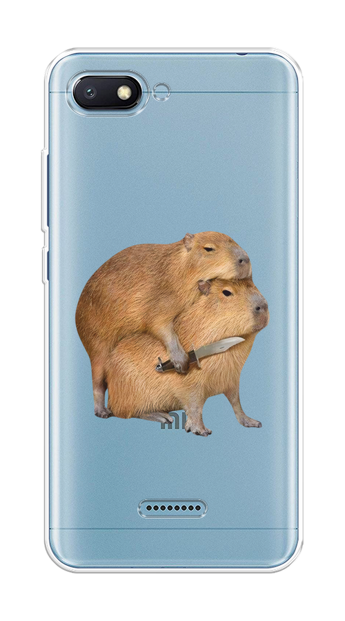 Силиконовый чехол "Капибара с ножом" на Xiaomi Redmi 6A / Сяоми Редми 6А