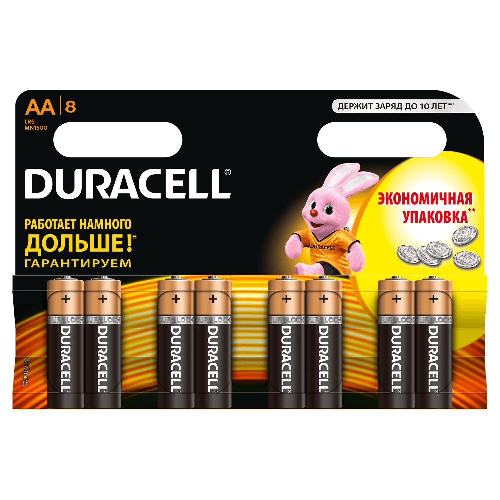 Батарейки алкалиновые Duracell Basic AA LR6 MN1500 8шт