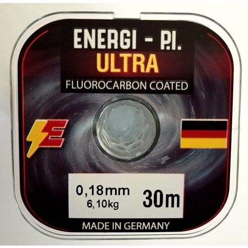 леска energi p i fluorocarbon 100% флюрокарбон 30m 0 17 mm Леска рыболовная, монофильная ULTRA Fluorocarbon coated, 30 м; 0.18 мм ENERGI-P. I.