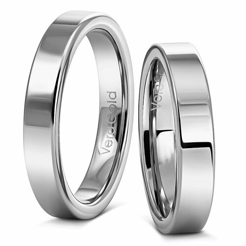 Кольцо обручальное Veragold, размер 15, ширина 4 мм, серебристый