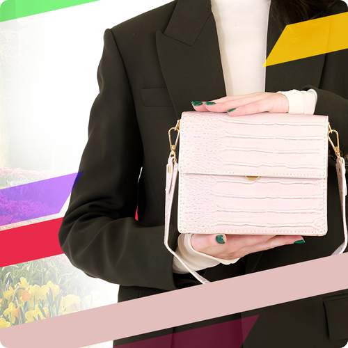 фото Сумка клатч dayona dasconi, фактура под рептилию, бежевый, розовый