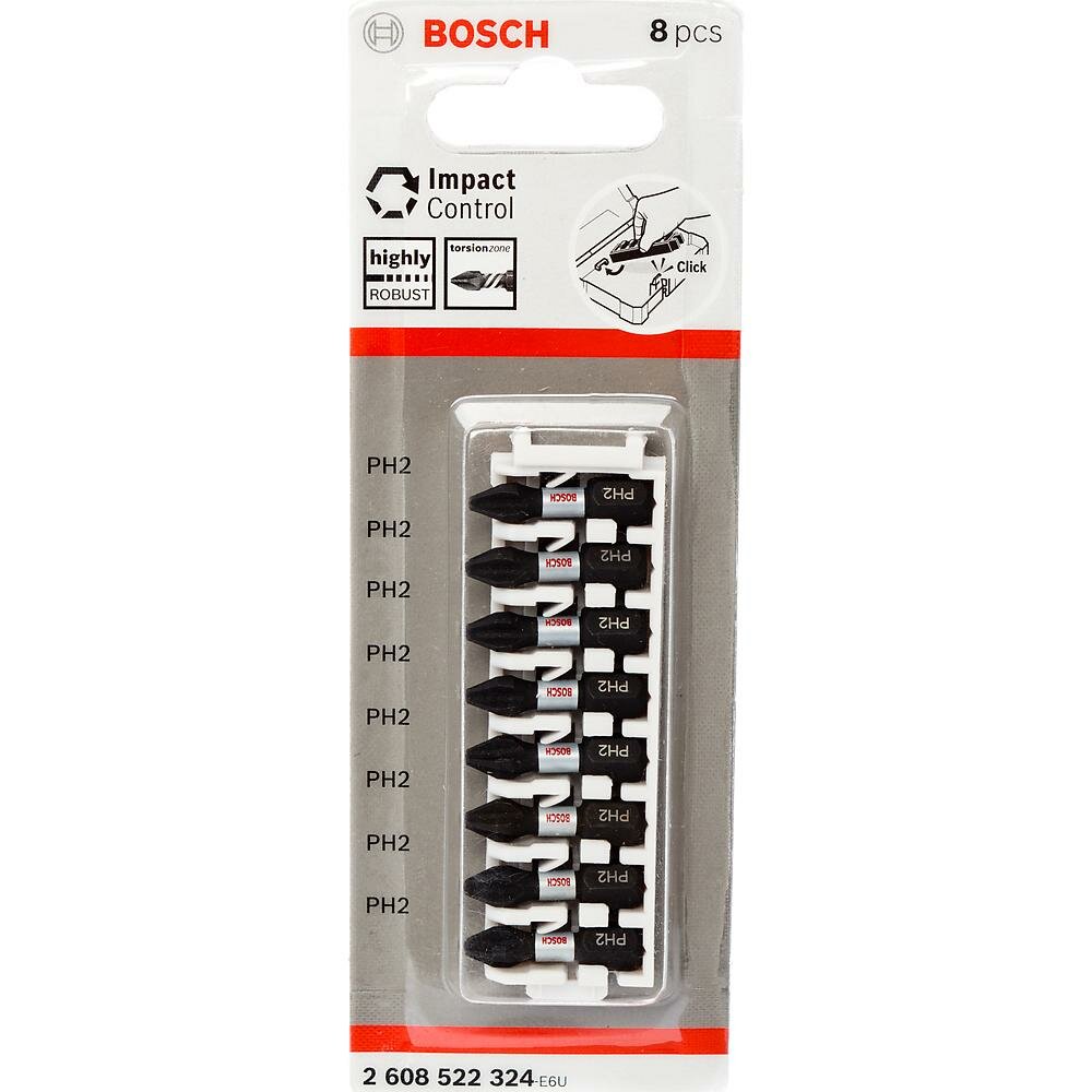 Биты ударные Impact Control (PH2: 25 мм) 8 шт. Bosch 2608522324 15613303 - фотография № 3