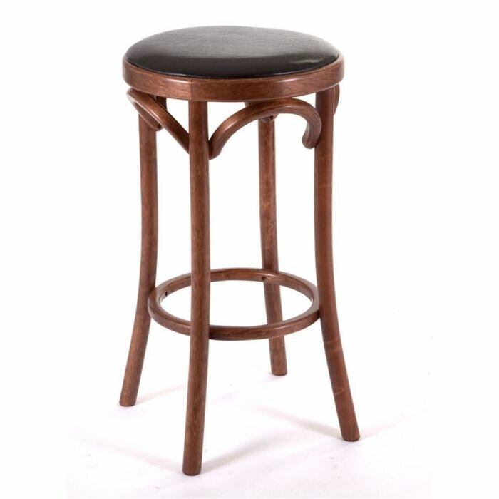 Табурет барный 650 Венский мягкий (средний тон, экокожа коричневая)