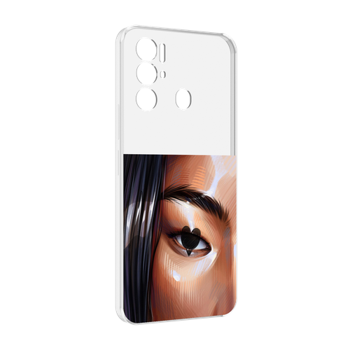 Чехол MyPads зрачок-сердце женский для Tecno Pova Neo 4G задняя-панель-накладка-бампер
