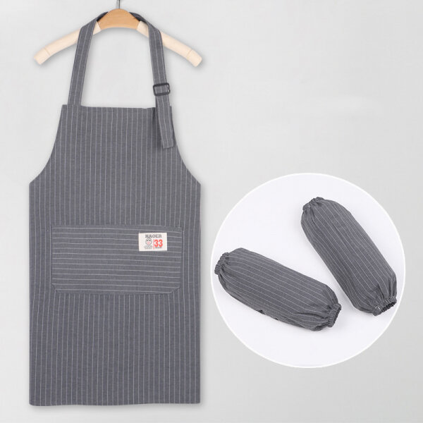 фото Фартук "Полосатый" с нарукавниками, цвет серый