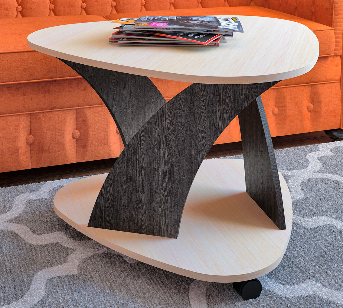 фото Журнальный стол Хилтон Дуб молочный/венге