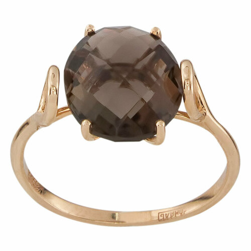 фото Кольцо aloris, красное золото, 585 проба, раухтопаз, размер 18.5 aloris jewelry