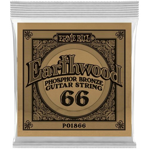 ERNIE BALL 1866 Earthwood Phosphor Bronze .066 Струна одиночная для акустической гитары