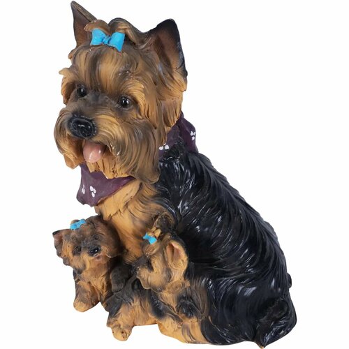 Фигура садовая «Собака Йорк с щенками» h30 см декоративная статуэтка собака йорк с щенками н 30см