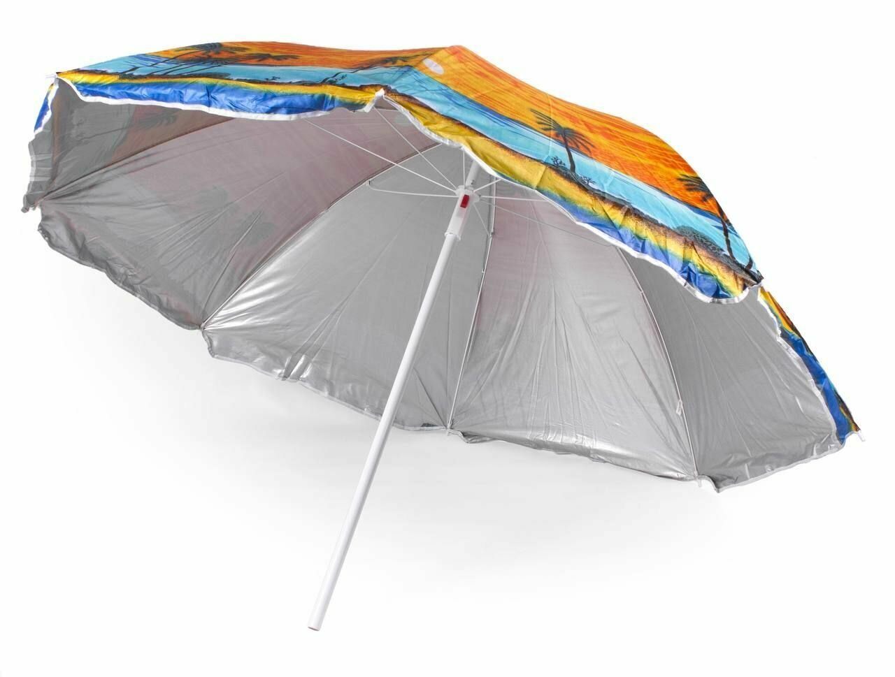 Зонт пляжный круглый складной с чехлом, 155 см, принт Лагуна - фотография № 2