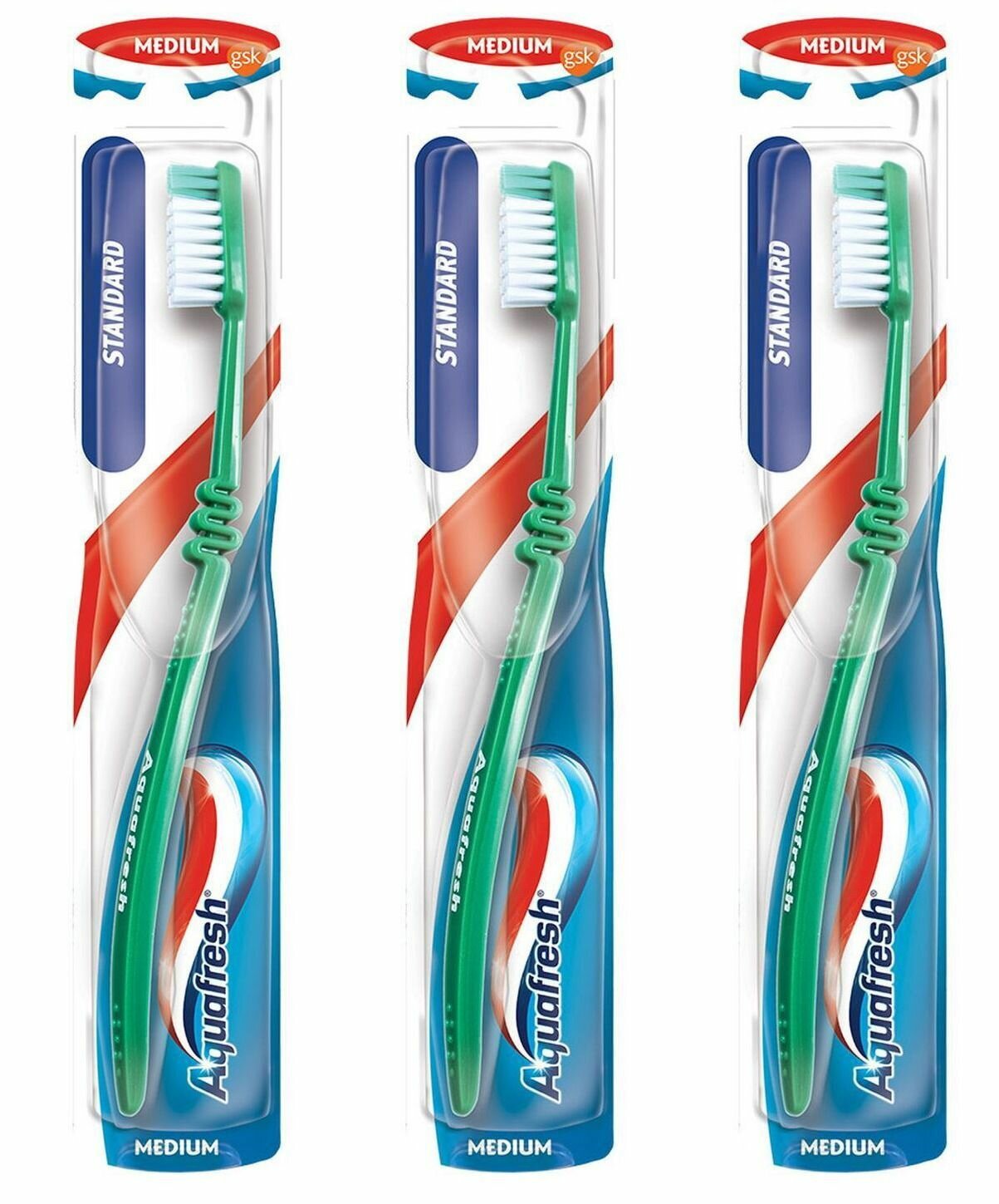 Aquafresh Зубная щетка Family Standart Medium, 3 шт.