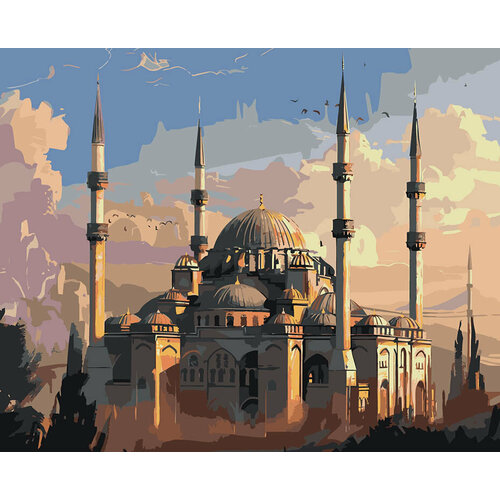 Картина по номерам Город Стамбул, Турция: мечеть, религия картина по номерам две картинки colibri чайки и чай на фоне голубой мечети стамбула