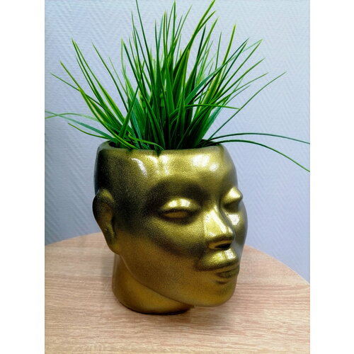 Кашпо гипсовое Нефертити бронза