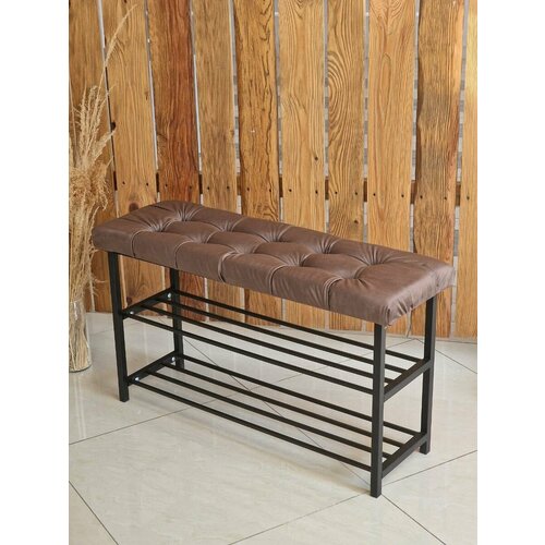 Обувница в прихожую с сидением металлическая узкая 5190₽