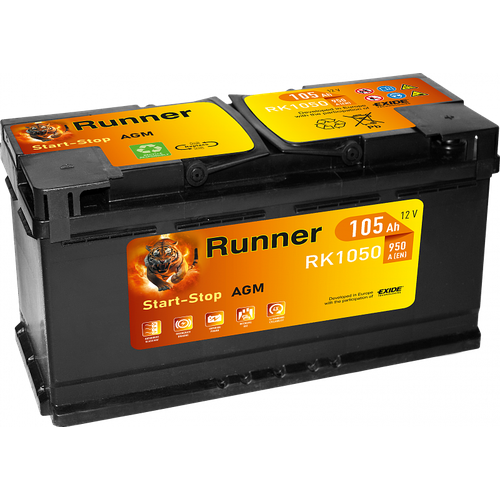 Runner AGM 105 Ah 950A RK950 ОП (393х175х190) L5 393x175x190