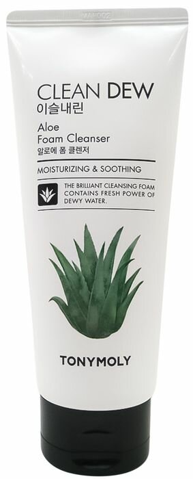 Tony Moly Очищающая пенка для умывания с экстрактом алоэ вера Clean Dew Aloe Foam Cleanser, 180 мл