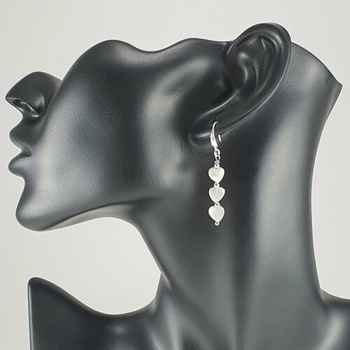 Серьги  Жемчужина Юга, перламутр, размер 40 мм, белый