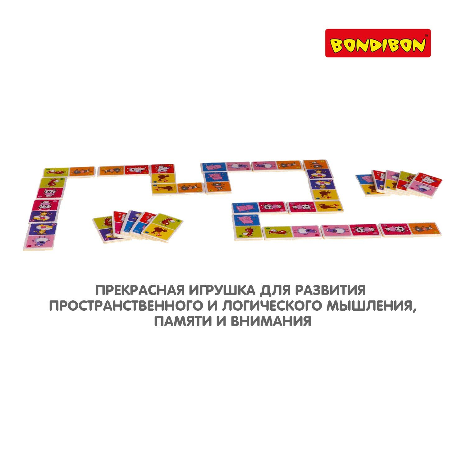 Игрушка из дерева Bondibon, Домино, Ферма - фото №15