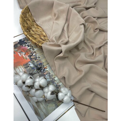 Легкая струящаяся ткань Штапель поплин / 2.5 п. м. / ширина 140 см / бежевый / 140 гр/м. пог.