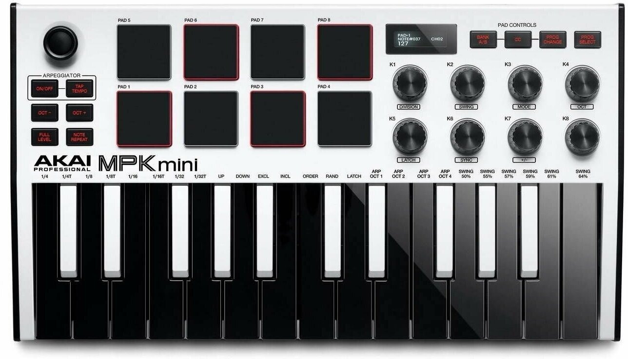 MIDI-клавиатура AKAI MPK Mini MKIII белый