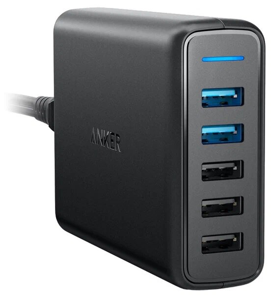 Сетевое зарядное устройство ANKER PowerPort Speed 5 Ports 63W, черный