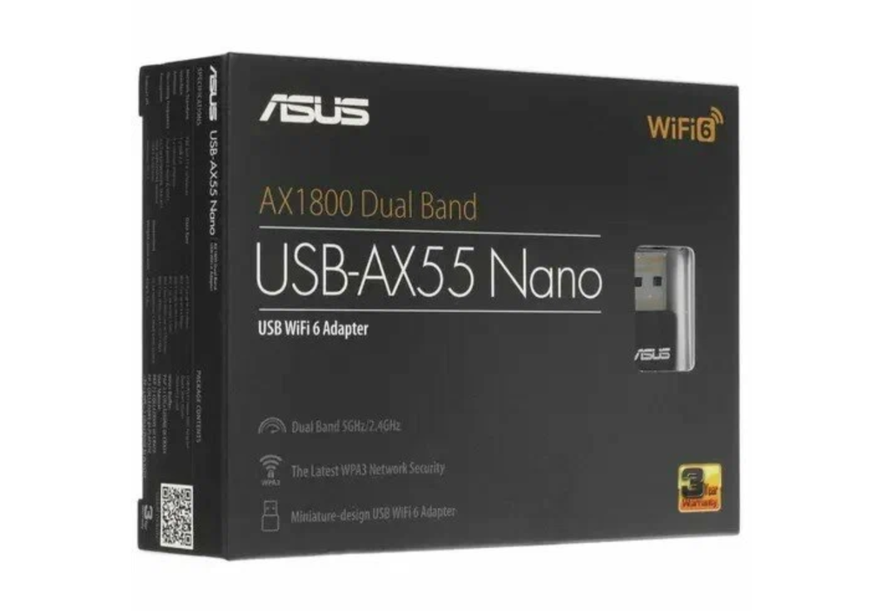 Адаптер ASUS USB-AX55 NANO // WI-FI 802.11ax/ac/a/g/n, 400 + 867 Mbps USB 3.0 Adapter + 2 антенны ; 90IG06X0-MO0B00 (USB-AX55 NANO) - фото №11